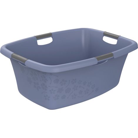 Rotho Wäschewanne Flowers 50 l Wäschekorb Wäschesammler Griffe Wäsche Korb Box