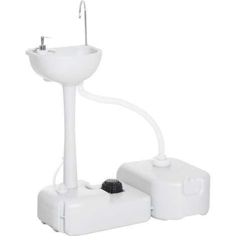 Lavandino da campeggio portatile 17 L in HDPE grigio chiaro con serbatoio reflui 24 L (1/5)