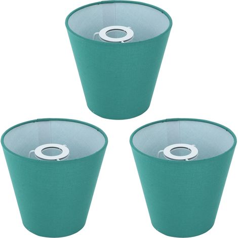 Lot de 3 abat-jour en tissu E14 innovants, type à intervention, style moderne, avec cache-poussière pour lampe de chevet, vert foncé (1/5)