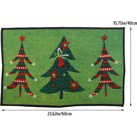 Weihnachtsfußmatte, rutschfeste Flanell-Fußmatte, Eingangsmatte, Wohnzimmermatte, Frohe Weihnachten (1/5)