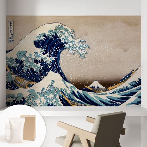 Papier peint intissé mural installation rapide du papier peint durable et résistante - Colle incluse gratuite Vague dramatique 104x70 cm (1/5)