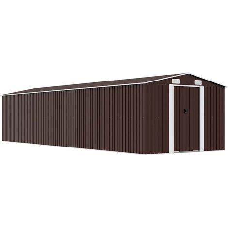 Gerätehaus Braun 257x779x181 cm Verzinkter Stahl