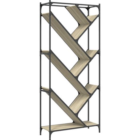Maison Exclusive - Libreria Rovere Sonoma 79x30x180cm Legno Multistrato e Metallo