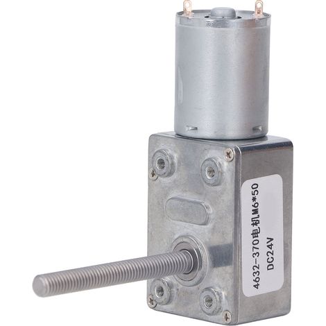 Moteur à engrenages CC, couple élevé, bobine en laiton, sens horaire/antihoraire, auto-verrouillant, moteur à vis sans fin M6 DC24V 40 tr/min (1/5)