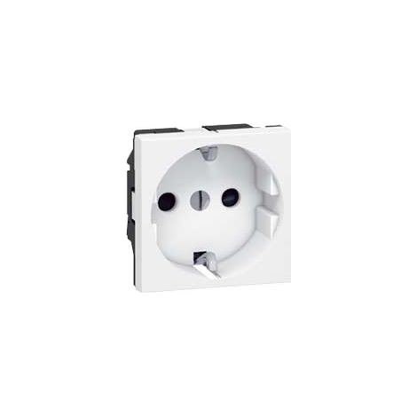 Legrand – Prise de courant 2P+T à puits germanique 4mm² – 2 modules avec bornes à vis – 16A 230V – Blanc RAL9003 – 77213