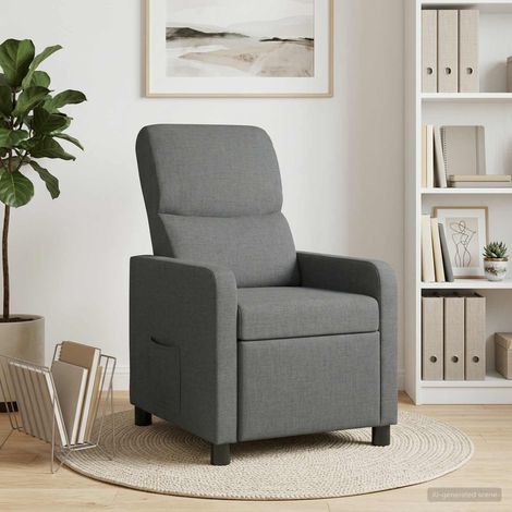 vidaXL Recliner Gris oscuro Poliéster (1/5)