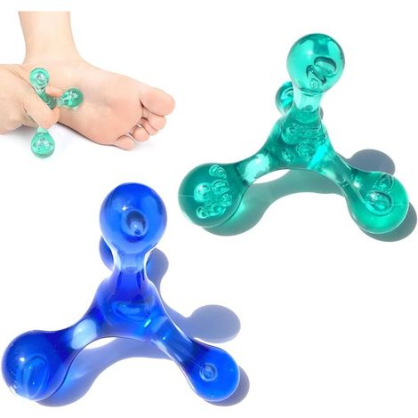 2 Pièces Appareil De Massage À 4 Points De Déclenchement,Trigger Point,Massage Du Corps,Outil De Massage,Pour Auto-Massage Efficace Du Dos, Du Cou, Des Épaules Et Des Pieds,Bleu, Vert (1/5)
