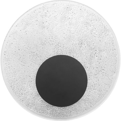 murale moderne LED en résine ronde motif lune éclipse