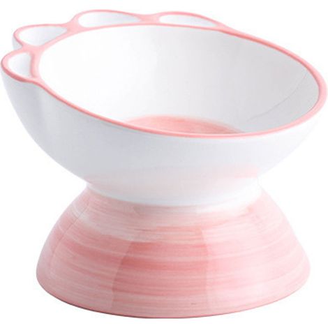 1 gamelle pour chat, inclinée 15°, céramique, rose, 10,5 × 9,5 × 13 cm, pour repas confortables et hygiéniques (1/5)