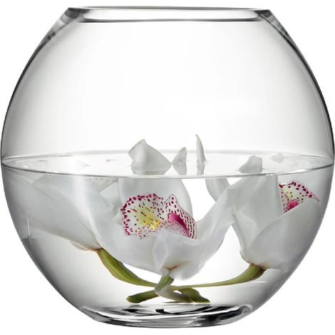 Vase rond Flower, hauteur 22 cm, transparent (1/5)
