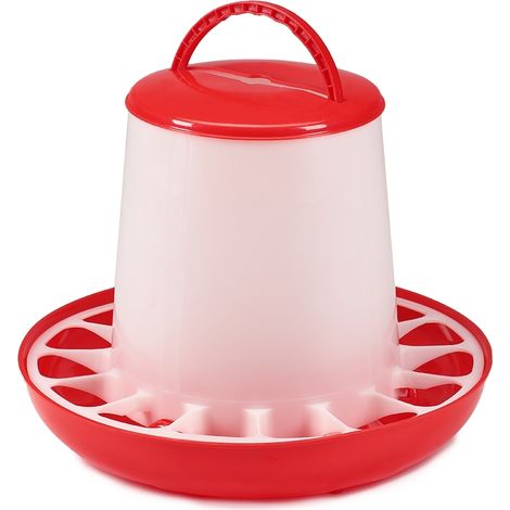 Comedero Dispensador de alimentos Bebedero 6 KG de plástico Comedero para pollos Alimentación de aves Alimentador para aves de corral