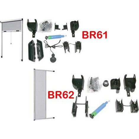 Fraschetti – Moustiquaire de fenêtre – Kit de pièces de rechange en nylon pour moustiquaires horizontales – Frein, poignées, corde, bouchons de guide