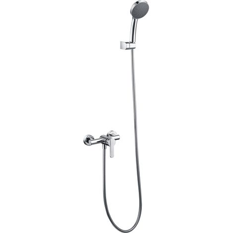 IMEX Set Duscharmatur Serie ROMA mit Messingkörper 180 cm Metall-Duschschlauch ABS-Duschhalter runde Duschbrause 35 mm Keramikkartusche verchromt – Modell Imex-BDR001-5 (1/3)