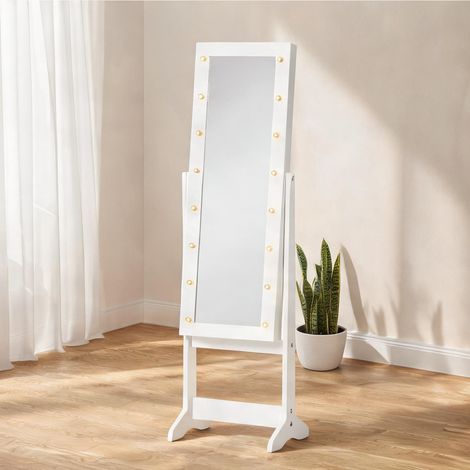 Armoire à bijoux alb en MDF 36 x 30 x 136 cm (1/5)