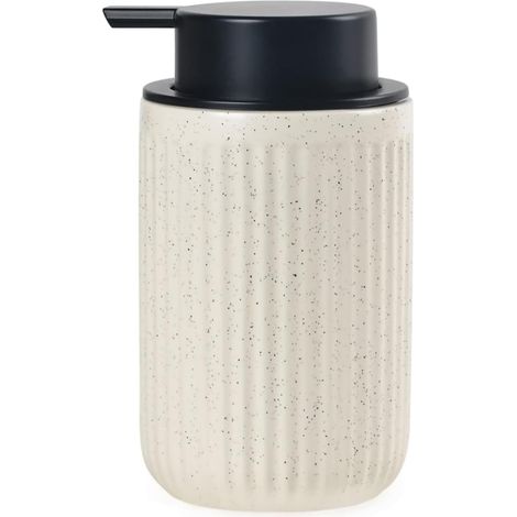 532 ml (18 oz) Seifenspender, Spülmittelspender mit Streifenmuster in gebürstetem Nickel, nachfüllbarer Flüssigseifenspender, hochwertiger Küchenseifenspender aus Edelstahl