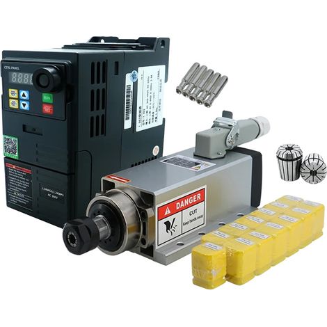 Kit de husillo CNC refrigerado por aire, diseño refrigerado por aire, inversor de precisión incluido, 2,2 kW ER20, 220 V-a (1/2)