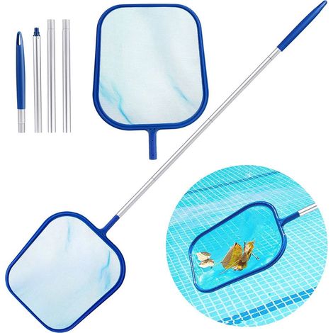 Skimmer Pour Piscine - Filet À Mailles Ultra-Fines 6 Pouces De Profondeur - Manche En Aluminium 4 Sections - Longueur Totale 60 Pouces - 1 Pièce (1/5)