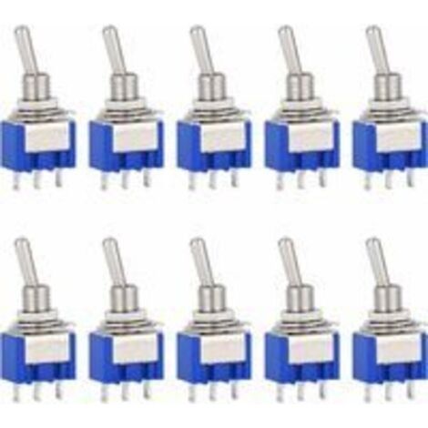 10 pezzi Interruttore a bilanciere mini a 2 posizioni a 3 pin AC 125V 6A per Arduino, per auto, camion, barche, veicoli