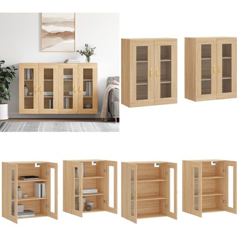 Wandschränke 2 Stk. Sonoma-Eiche Holzwerkstoff - Holzwerkstoff - Sonoma-Eiche (1/5)