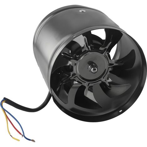 Extracteur d'air robuste en métal de 150 mm de diamètre pour un échappement rapide des fumées d'huile dans les cuisines très fréquentées (Noir) (1/5)