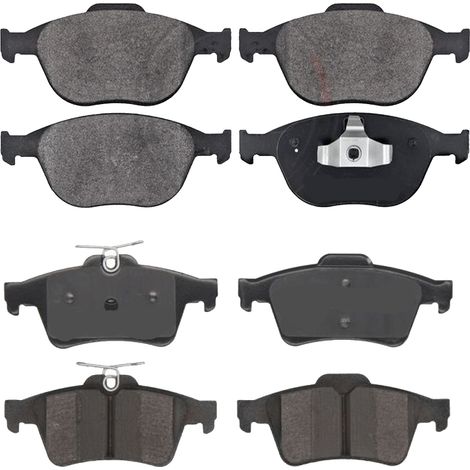 KIT PASTIGLIE FRENO ANTERIORI E POSTERIORI compatibile con FORD TRANSIT CONNECT (P65, P70, P80) / PASTIGLIE FRENANTI AUTO OEM 37349,37216 37477 / SOSTITUZIONE DIRETTA / BASSA POLVERE / SILENZIOSO