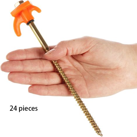 (24x) Zeltnägel, robuste Stahlnägel mit Halterungen Felsnägel für Camping und Outdoor-Aktivitäten – Zelthaken für harten Boden (1/5)
