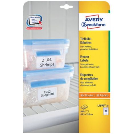 Avery L7970-25 Selbstklebende Etiketten Weiß 63,5x33,9 mm (1/5)