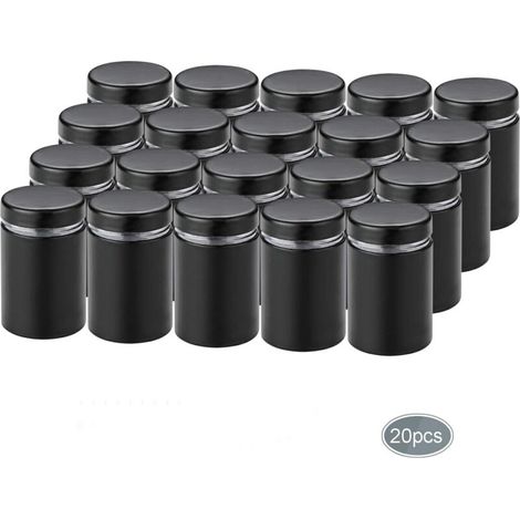 20 Pièces Entretoise de Verre,Acier Inoxydable Publicité Vis,Verre Signe Publicité Clous Vis Frameless Standoff Fixations Clamp