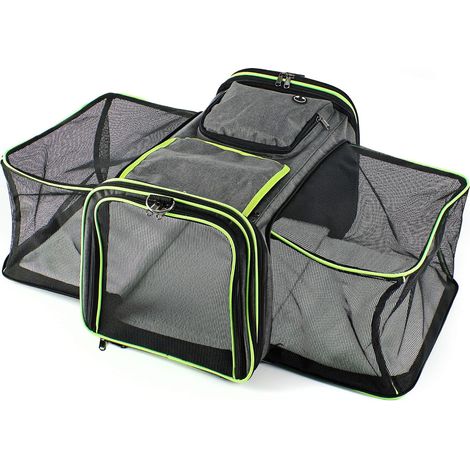 Sac de Transport Chat Extensible Pliable, 2 Chats 8 kg, Gris (1/5)