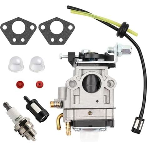 Carburateur Debroussailleuse 52cc 49cc 43cc Carbu Kit avec Joint, Tuyau, Bougie d'allumage et Filtre à Essence - (1/5)