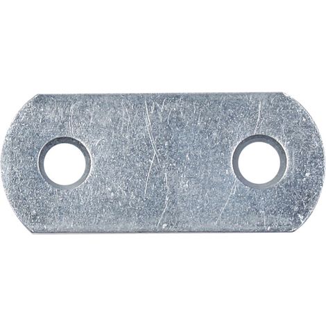 837877 Platine d'assemblage, avec extrémités arrondies, galvanisée, en bleu, 37 x 16 mm, Set de 100 pièces