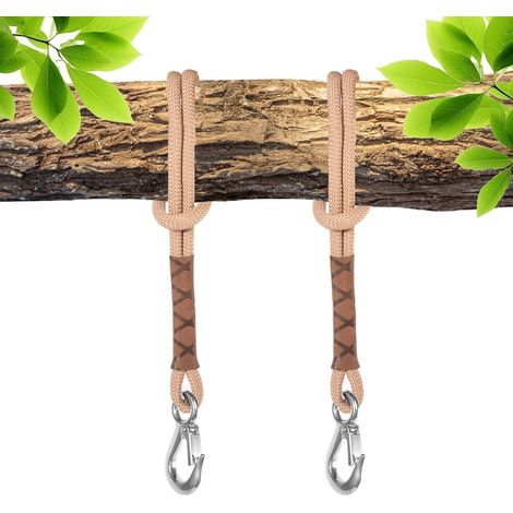 Kit regolabile per appendere altalene e amache - 2 pezzi da 60 cm con moschettone e corda (1/5)