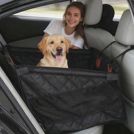 Hunde Autositz Rückbank, Wasserdicht & Rutschfest, mit Sicherheitsgurt (1/5)