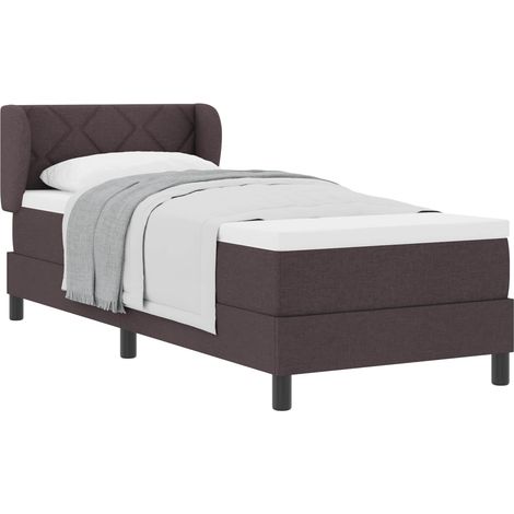 Maison Exclusive - Lit à ressorts avec matelas Marron foncé 80 x 200 cm tissu