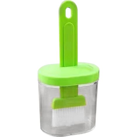 Spazzola integrata in silicone per flacone di olio, dispenser per olive per cucinare, cuocere al forno, barbecue, sottaceti, verde. (1/3)