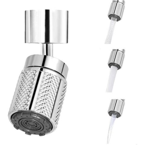 Universal Faucet for M/FM 20mm 22mm 24mm, 360° Faucet Aerators, Three Flow Rates, Water Saving for Kitchen (1/4)