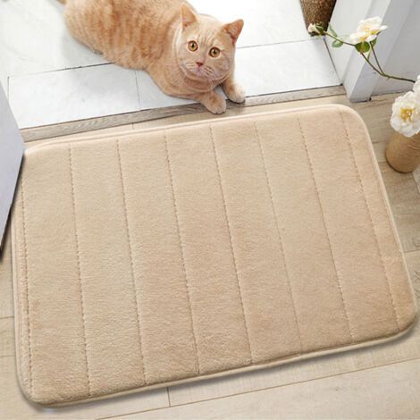 Camel Color Bathroom Rug 40600.5cm 1 Piece Absorbent Bathroom Rug Machine Washable Bathtub Shower Mat (1/5)