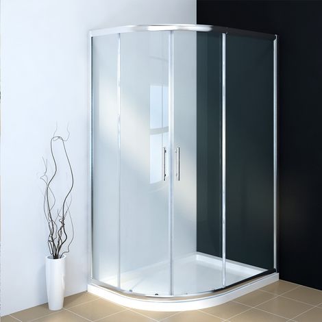 ELEGANT 1200 x 800 mm Left Quadrant Shower Enclosure 6mm Sliding Glass Cubicle Door with Tray (1/5)