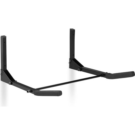 Relaxdays Portabici da Muro, Staffe Richiudibili, Capacità di Carico 30 kg, Supporto per Bicicletta, 19,5x44x47 cm, nero (1/5)