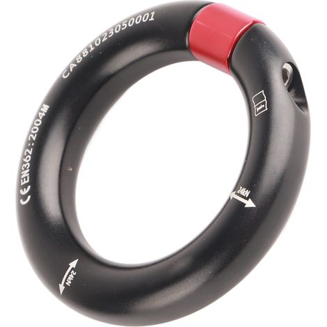 12-mm-Abseilring, abnehmbarer Verbindungspunkt zum Klettern, Verbindungspunkt für Baumpflege und Rettungseinsätze, schwarz (1/5)