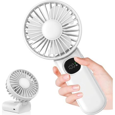 CNMTCCO Handventilator, Mini-USB-wiederaufladbarer Ventilator, 5-10 Stunden Akkulaufzeit, 5 Geschwindigkeitsstufen, kleiner, faltbarer und leiser Ventilator, ideal für Reisen, Büro, Zuhause und im Fre (1/5)