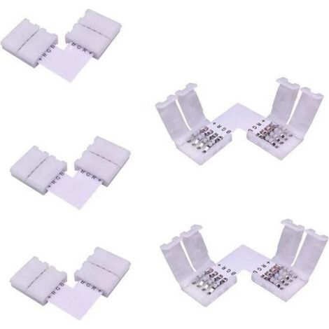 Connecteur En L - Pour Ruban Led Rgb 5050 - Largeur 10 Mm - 4 Broches - Lot De 5 (1/5)