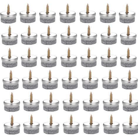 42 vis de fixation pour patins en feutre, patins en feutre de 22 mm de diamètre pour pieds de meubles, patins ronds pour pieds de chaise, patins de glissement à clouer (1/5)