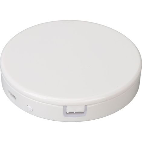 Miroir de poche grossissant 3x double face LED rechargeable pliable blanc, éclairage réglable, miroir de maquillage compact portable (1/5)