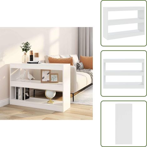 Bibliothèque/Séparateur de pièce Blanc 100x30x72 cm - Bibliothèque Blanche - Bibliothèque Moderne - Meuble Rangement - Étagère Salle À Manger - Séparateur De Pièces