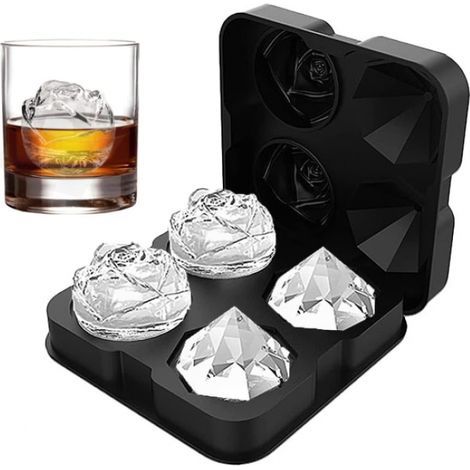 Eiswürfelform „Rose Diamond“, Silikonform für 6,35 cm (2,5 Zoll) große Eiswürfel (1/5)