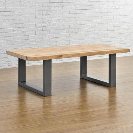 [En.Casa] – Set de 2 pieds de meuble rectangulaires en acier gris 64 x 40 cm – Support solide pour table basse – Kit de montage inclus