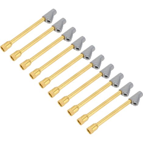 Lot de 10 embouts de gonflage double tête, raccord 1/4" NPT à 2 voies, embout allongé avec bouchon rapide pour moto (1/5)