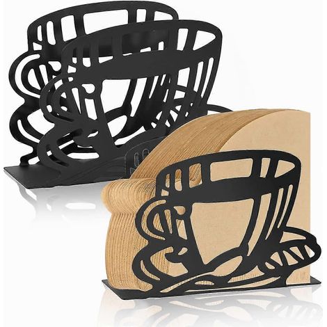 2 porte-filtres à café en métal, support de rangement pour filtres à café. (1/5)