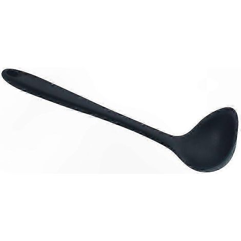 Louche à Soupe en Silicone Antiadhésif, Manche Long, Usage Domestique et Professionnel, Noir Mat (Lot de 1) (1/3)